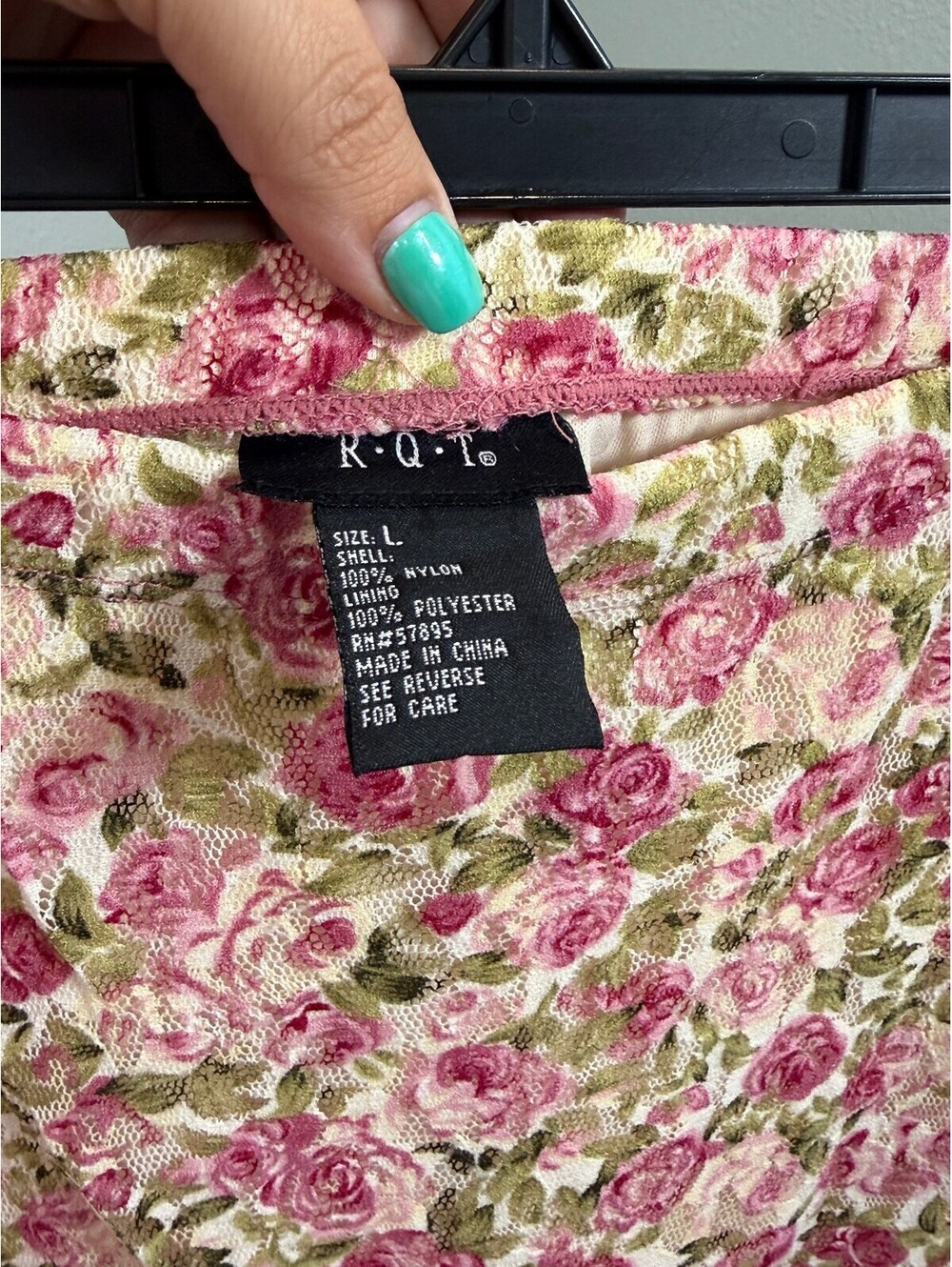 RQT Pink Rose Floral Lace Maxi Skirt - Women's Large - Picture 4 of 5